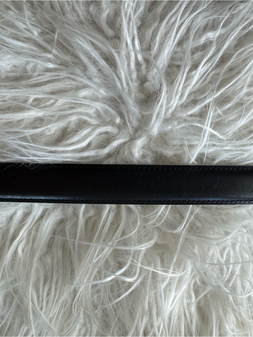 Aritzia Legendary Solid Black Leather Belt with Brass Buckle - Picture 5 of 6